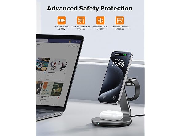 HERRBOLAI 3 in 1 Charging Station Compatible with Magsafe Charger