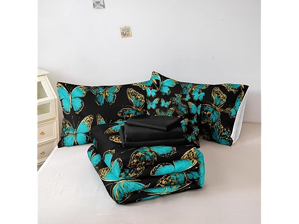 Chumerry Black and Gold Butterfly Comforter