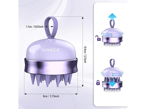 SHINLEA 2 in 1 Scalp Massager Purple