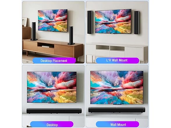 Bkmojit Detachable 2-in-1 RGB Sound Bar