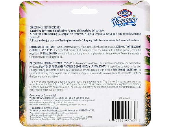 Clorox Fraganzia Air Freshener 4ct