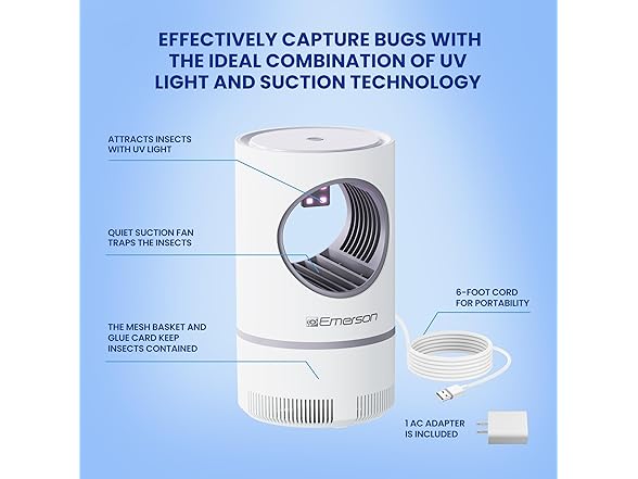 Emerson ITM8110 Indoor Portable Flying Bug Catcher