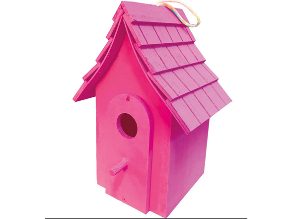 Santa's Workshop Inc 9" Magenta Cottage Birdhouse