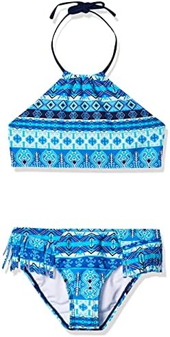 Kanu Surf Girls UPF 50+ Beach Sport Halter Bikini 2-Piece Swimsuit, Mahina Blue, 6