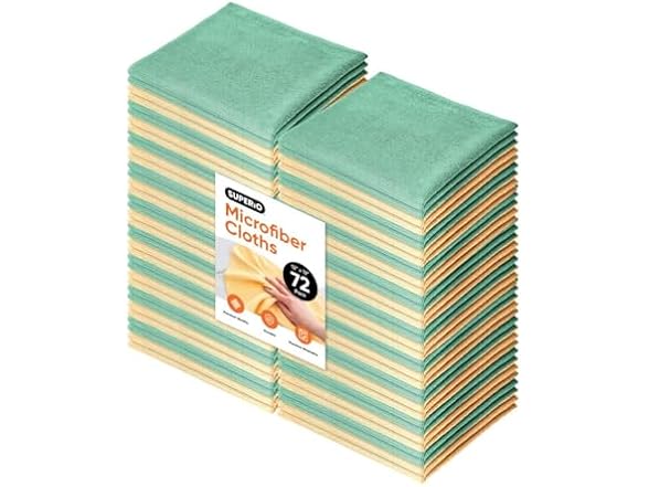 Superio Microfiber Cleaning Cloth for Cars, 72 Pack