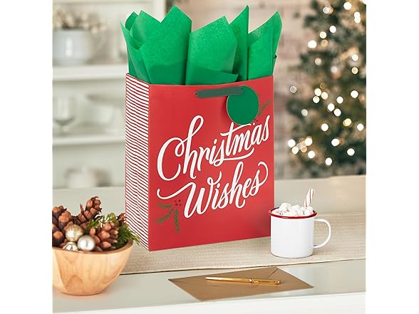 Hallmark 13" Large Christmas Gift Bag with Tissue