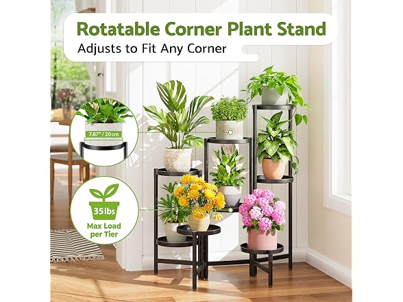 NQW 8 Tiered Plant Stand Indoor Black