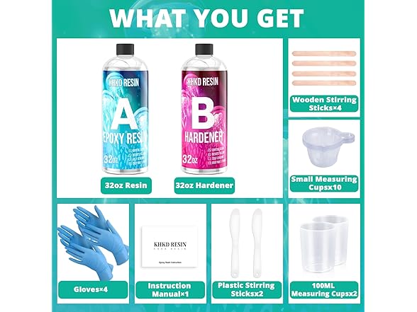 KHKD RESIN Crystal Clear Epoxy Resin Kit