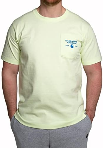 Carhartt Men's Relaxed Fit Heavyweight Short-Sleeve Pocket Logo Graphic T-Shirt, Hint of Lime, Medium