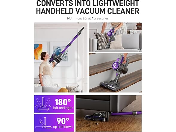 FUNCCUBE Cordless Vacuum Cleaner, Stick Vac