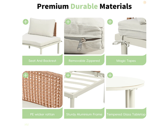 Latitude Run 6pc Patio Set w/ Dual Tables -Choose Color