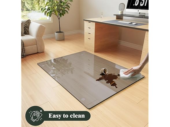 Koonmi Grey Glass Chair Mat 42" x 48"