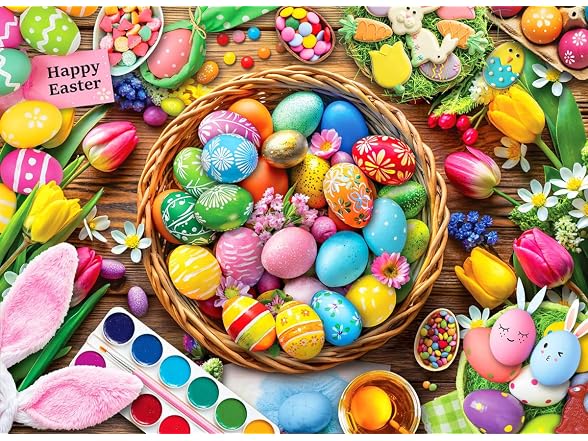 Hand-Painted Egg 1000 Piece Jigsaw Puzzle