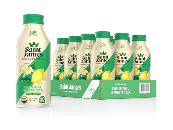 12Pk Saint James Iced Tea - Organic Green Tea - Non GMO