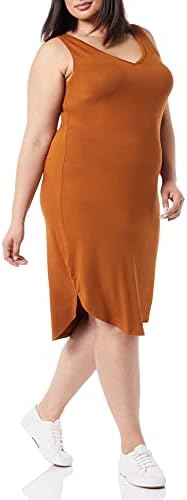 Amazon Essentials Womens Jersey Regular Fit Sleeveless V Neck Midi Dress