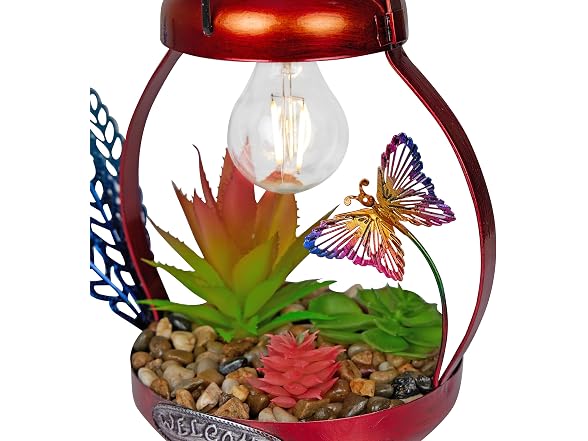 Alpine Corp Solar Rooster LED16in Red