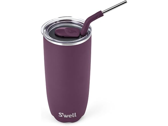 S'well Stainless Steel Tumbler with Straw  24oz, Plum