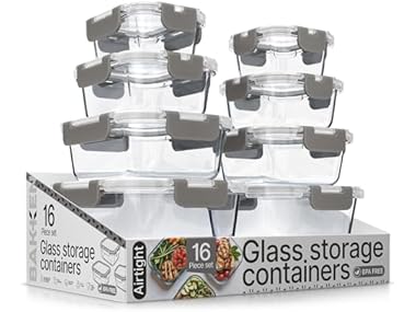 $22.99, Was $34.99, 34% Off! Bakken Borosilicate Glass Food Storage 16 Pieces dealfomo