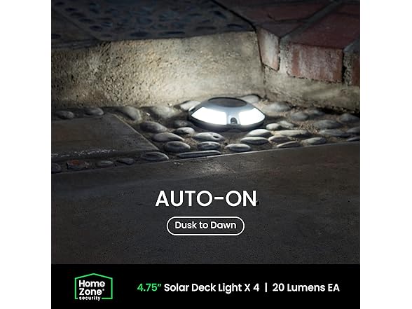 Home Zone 4Pk Solar Deck Light - Silver