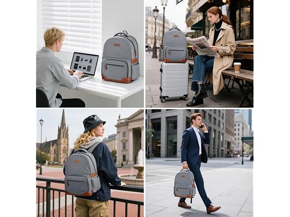 RealCool 15.6-17.3" Laptop Backpack, 31L Water Resistant Travel Bag