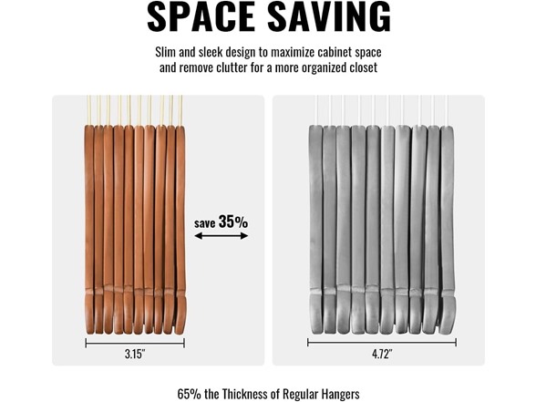 Sukkiri Homu Wooden Hanger Set for Closet - 30 Pack