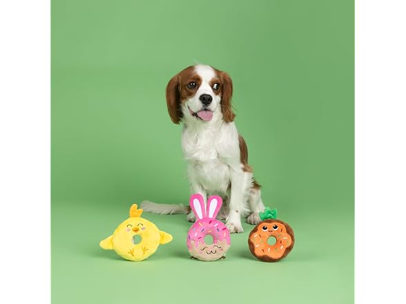 Fringe Studio Plush Dog Toy, 3 Pieces Set, Donuts
