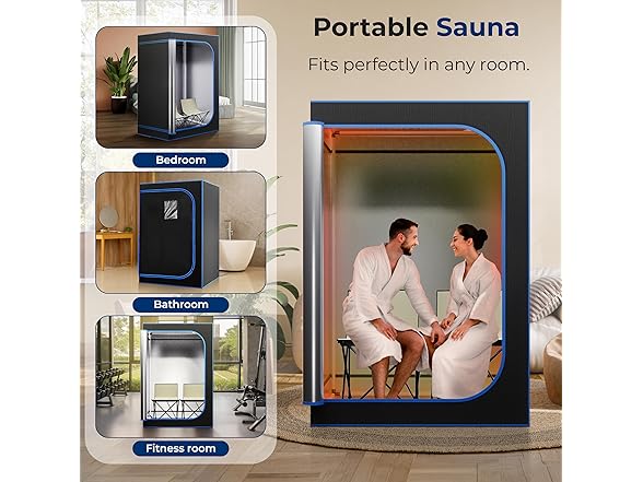 SereneLife Portable Sauna for Home, 2 Person Steam Tent