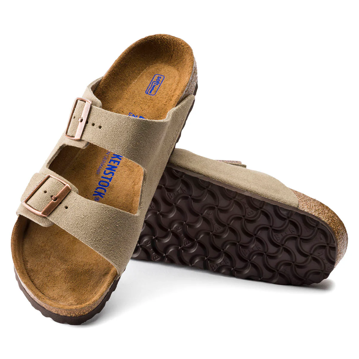 Birkenstock Unisex Arizona Soft Foot Bed Suede Leather Sandals - Gallery 5