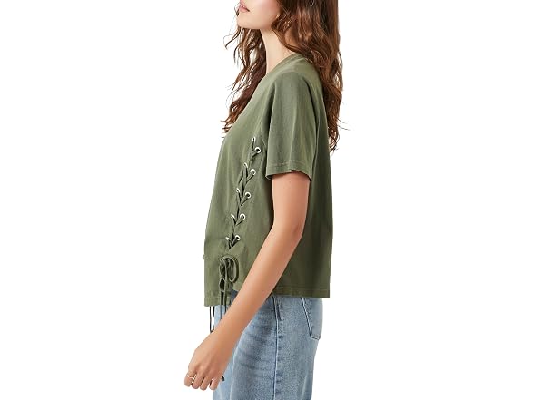 Forever 21 Lace-up Crew Tee