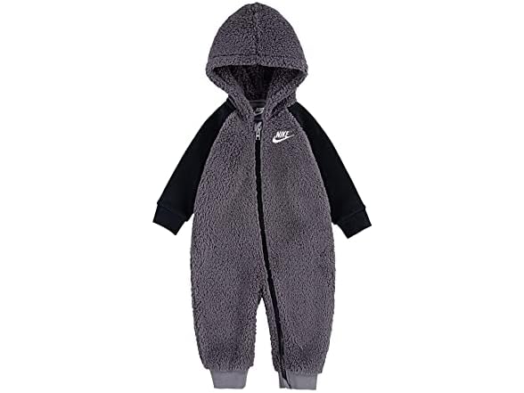 Nike (9 Months) Baby`s Faux Sherpa Hooded Coverall