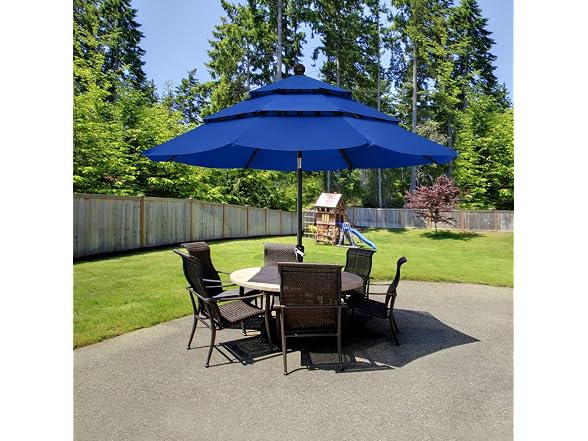 ABCCANOPY 3 Tiers Patio Umbrella 9ft Blue