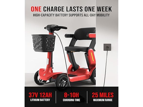 Glashow Glashow S3 Mobility Scooter for Seniors - 25 Miles