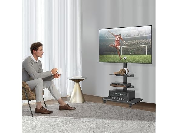 Rfiver Mobile TV Cart Rolling TV Stand