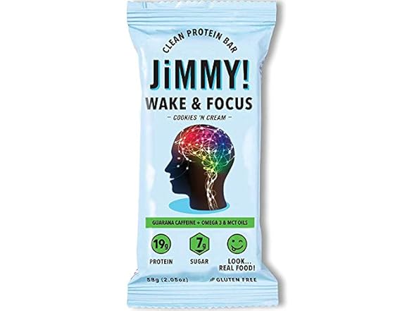 Jimmy! Jimmy! Boosted Clean Protein Bars, Wake