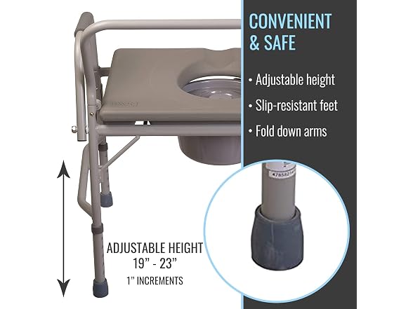 DMI Bedside Commode Adjustable Extra Wide - Gallery 5
