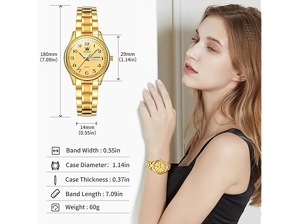 OLEVS Women’s Day Date Steel Watch