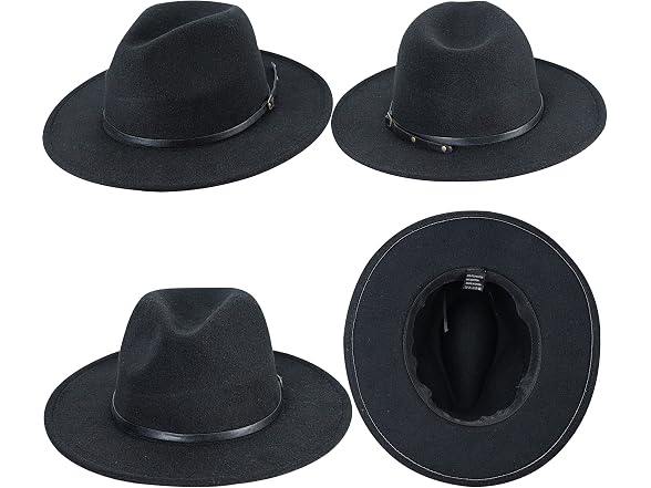 Inogih (M) Classic Wide-Brim Fedora-Hats Hat Belt