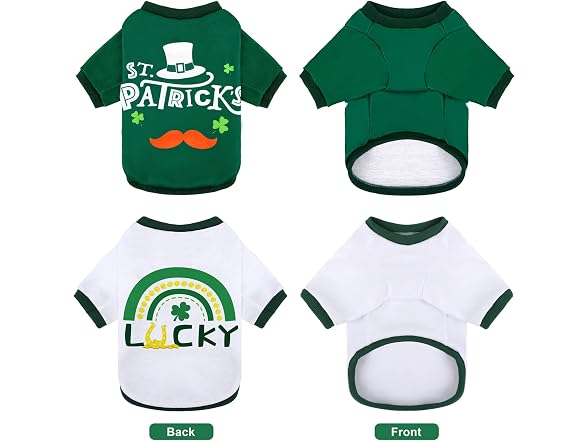 2 Pcs St. Patrick's Day Pet Shirts Dog Cloth