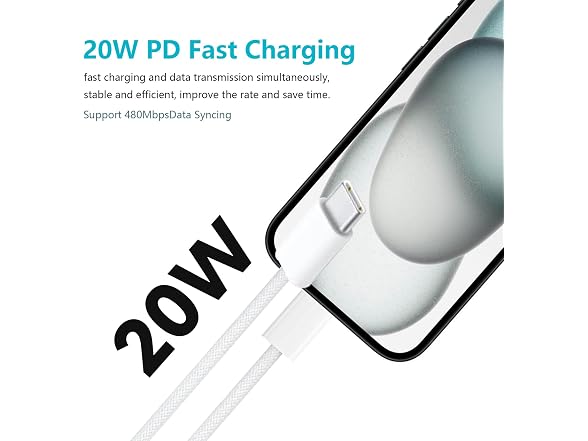 CYQAPC 6FT 20W Fast Charger Adapter