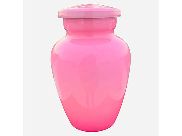 Human Pink Fresh Flowers Cremation Urn