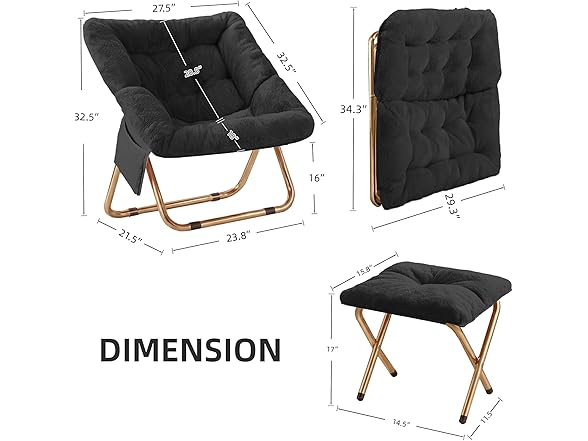 Black Comfy Saucer Chair