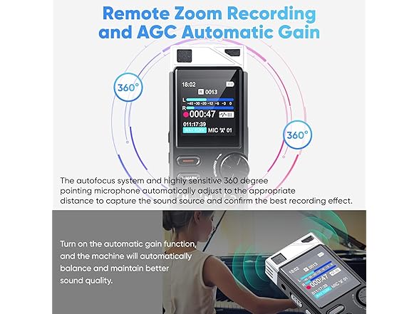 WUCOTC 264GB Digital Voice Recorder