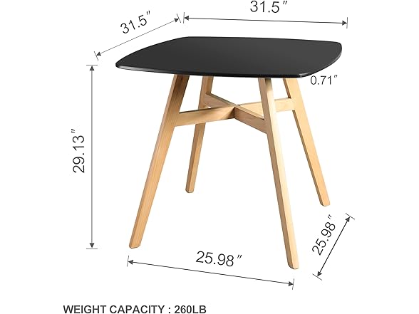 KM Legend Mid Century Modern Square Dining & Coffee Table 3