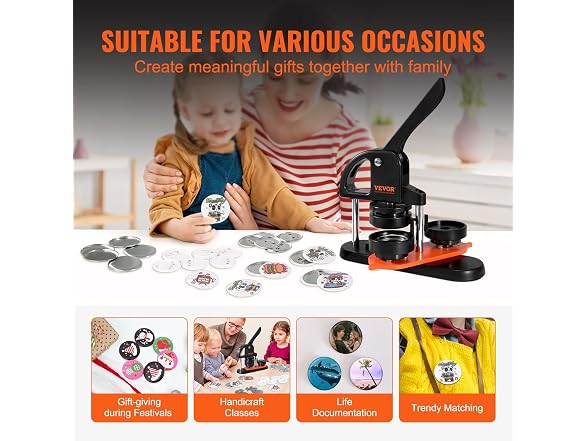 Button Maker Machine, 2.28 inch/58mm Pin Maker