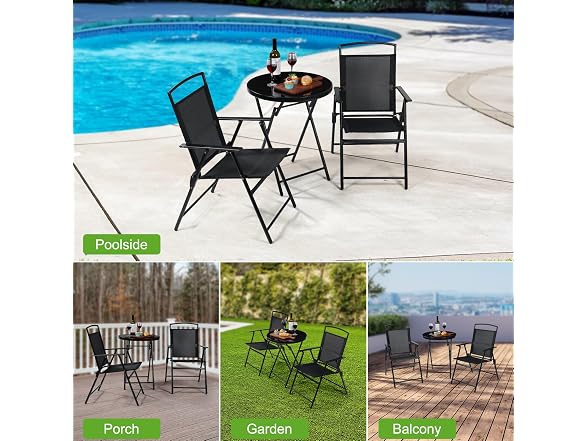 Backyard Expressions 3-Piece Folding Bistro Set