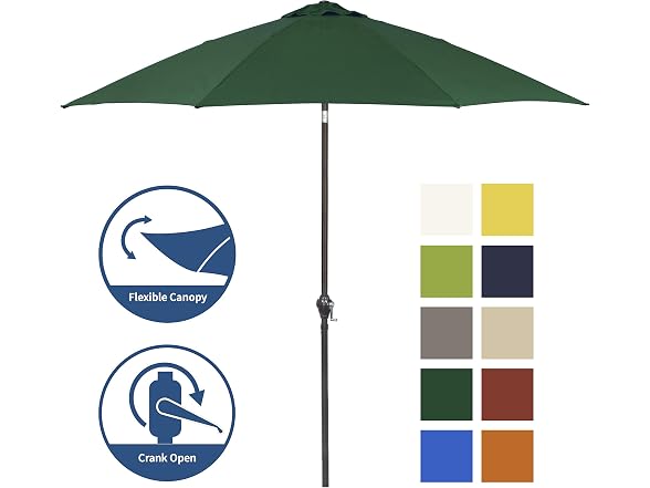 Sunline 9ft Umbrella Fiberglass Hunter Green