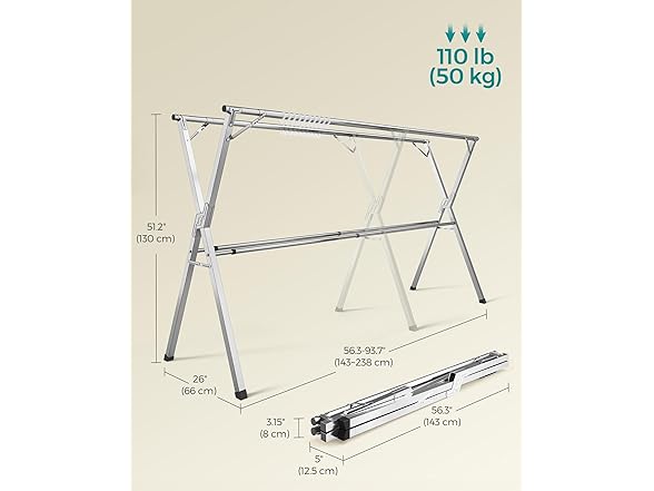 SONGMICS Heavy-Duty Clothes Drying Rack