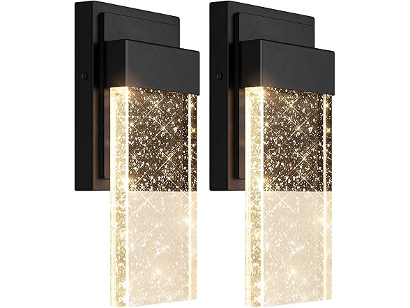 BesLowe Outdoor Wall Light Fixtures with Crystal Bubble Glass