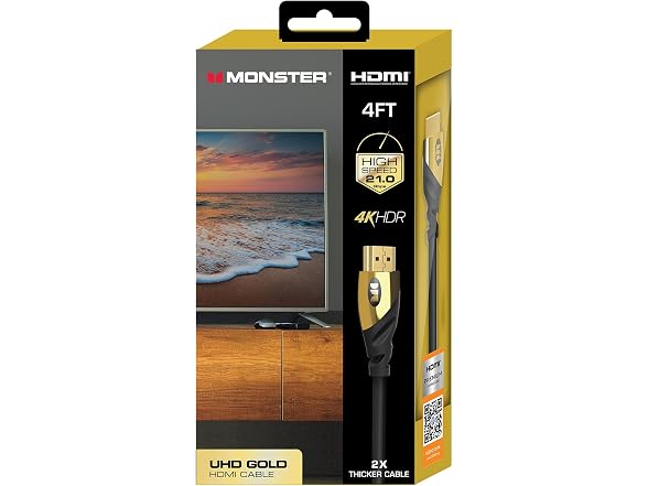 XTREME Monster 4ft UHD Gold HDMI Cable, 4K