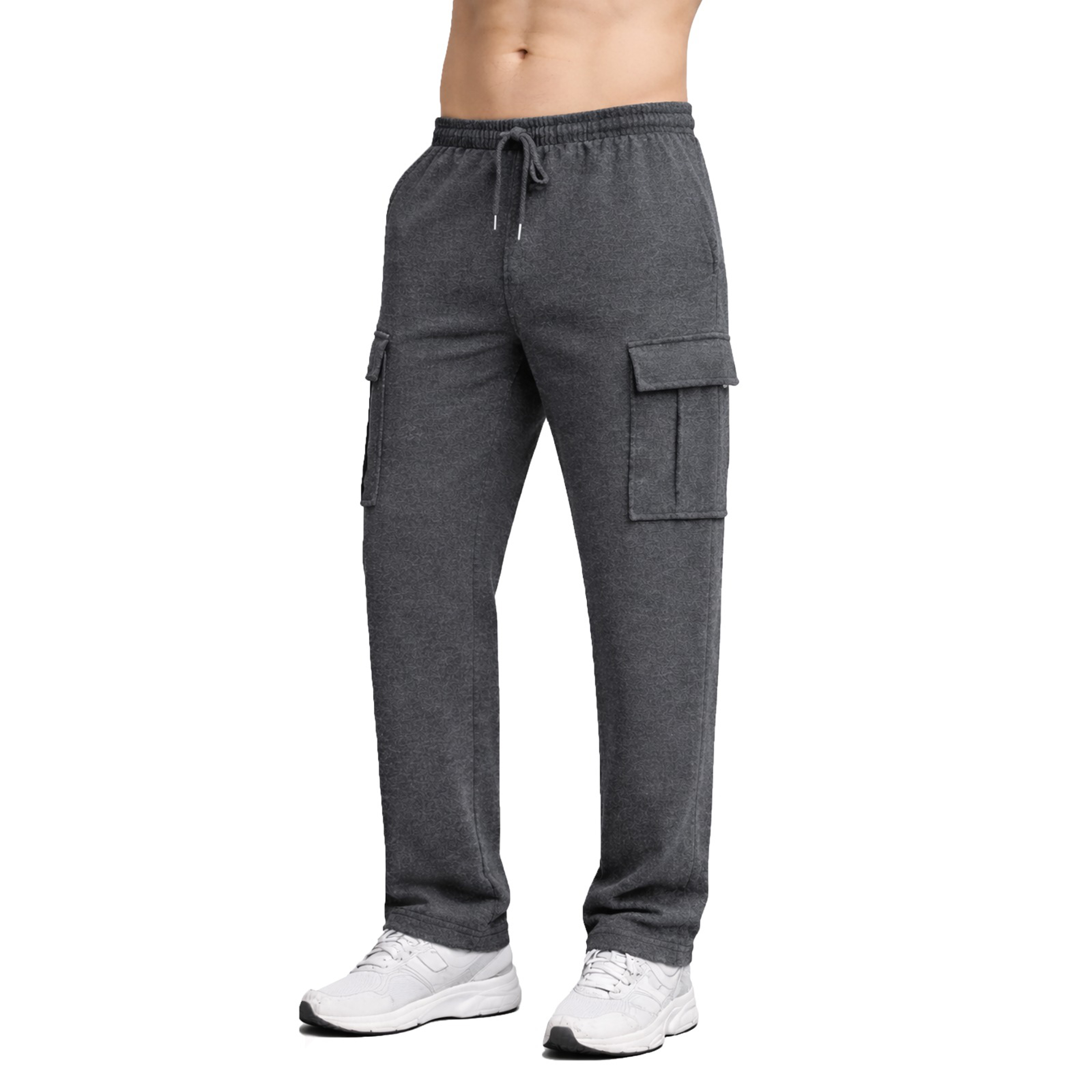 3Pk Asst Mens Fleece Open Bottom Pants - Gallery 11